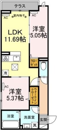 レクシア上野町Aの物件間取画像